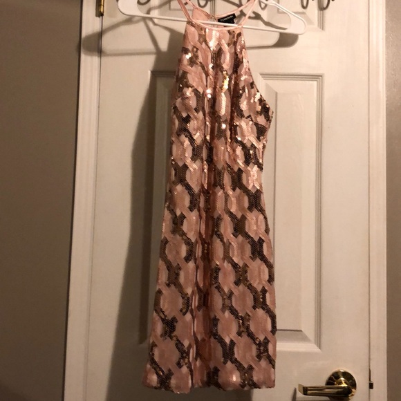 My Michelle pink sequin halter dress - Picture 2 of 4